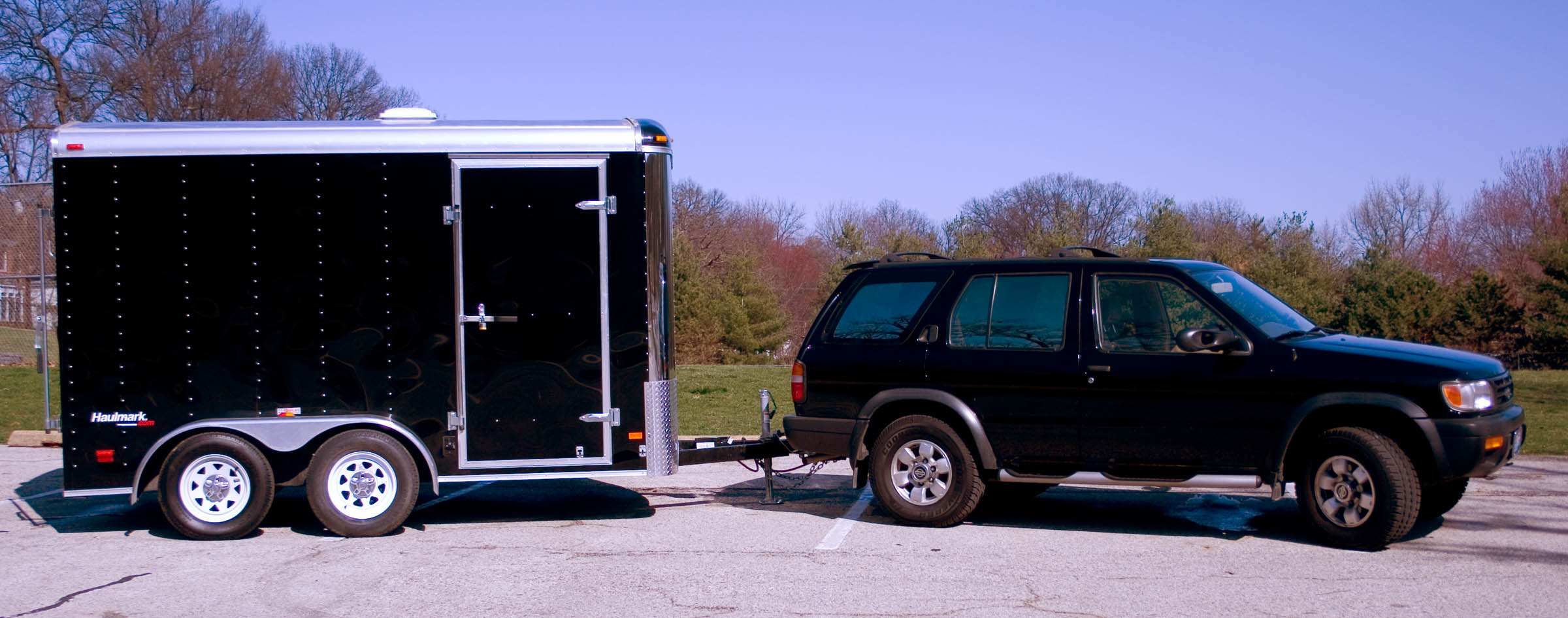 Side view truck and trailer